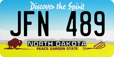 ND license plate JFN489