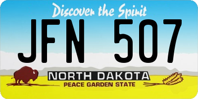 ND license plate JFN507