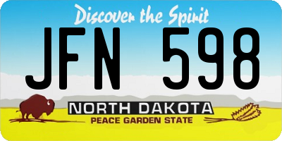 ND license plate JFN598