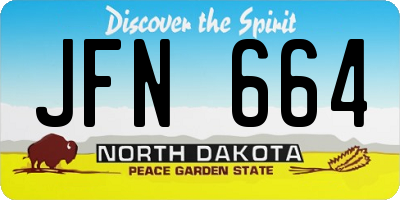 ND license plate JFN664