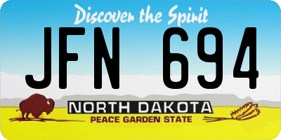 ND license plate JFN694