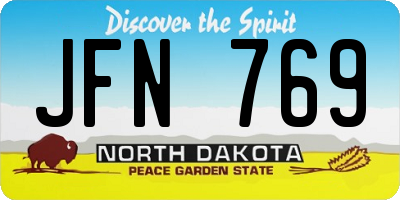 ND license plate JFN769