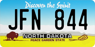 ND license plate JFN844