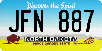 ND license plate JFN887