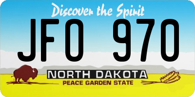 ND license plate JFO970