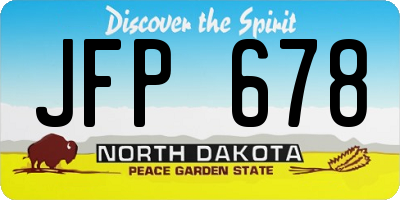 ND license plate JFP678