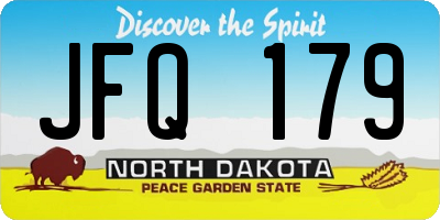 ND license plate JFQ179