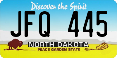 ND license plate JFQ445