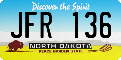 ND license plate JFR136