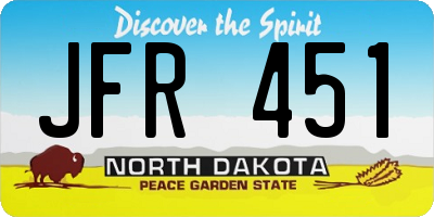 ND license plate JFR451