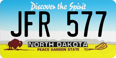 ND license plate JFR577
