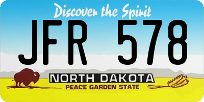 ND license plate JFR578
