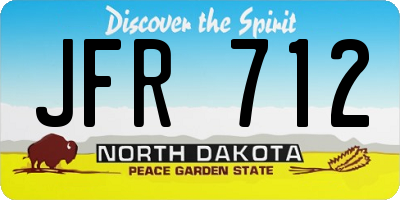 ND license plate JFR712