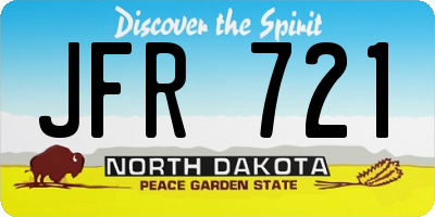 ND license plate JFR721