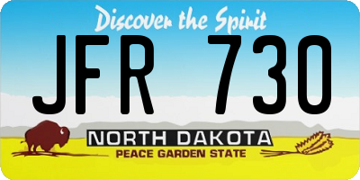 ND license plate JFR730