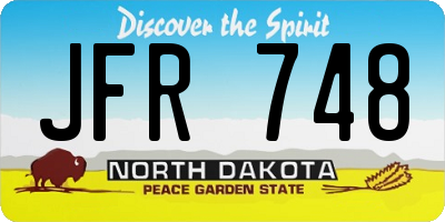 ND license plate JFR748
