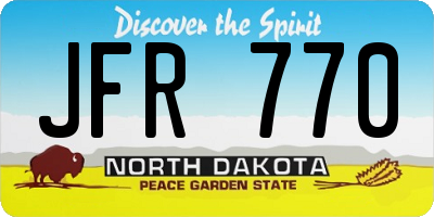 ND license plate JFR770
