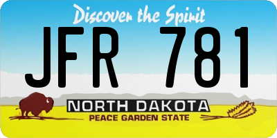 ND license plate JFR781