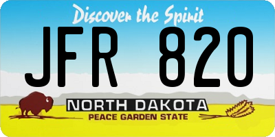 ND license plate JFR820