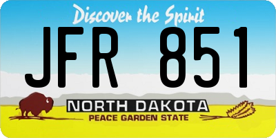 ND license plate JFR851