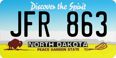 ND license plate JFR863