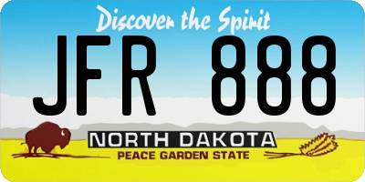 ND license plate JFR888