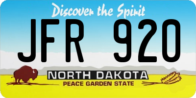 ND license plate JFR920