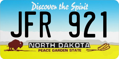 ND license plate JFR921