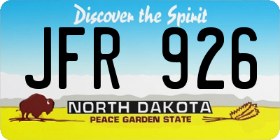 ND license plate JFR926