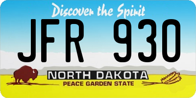 ND license plate JFR930