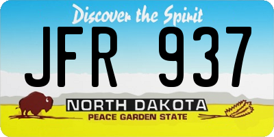 ND license plate JFR937