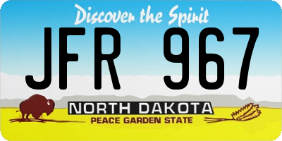ND license plate JFR967