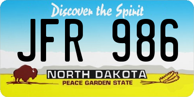 ND license plate JFR986
