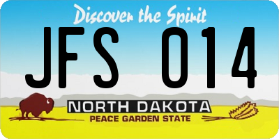 ND license plate JFS014