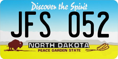 ND license plate JFS052
