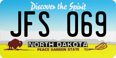 ND license plate JFS069