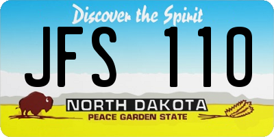ND license plate JFS110