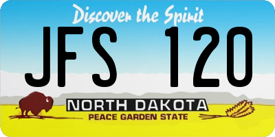 ND license plate JFS120