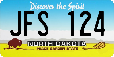 ND license plate JFS124