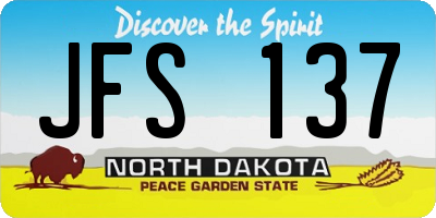 ND license plate JFS137