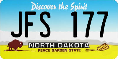 ND license plate JFS177