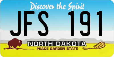 ND license plate JFS191