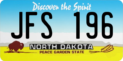 ND license plate JFS196