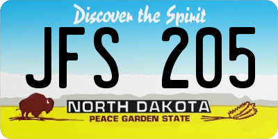 ND license plate JFS205