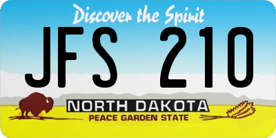 ND license plate JFS210