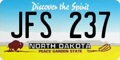 ND license plate JFS237