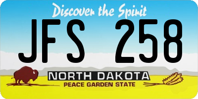 ND license plate JFS258