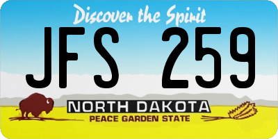 ND license plate JFS259