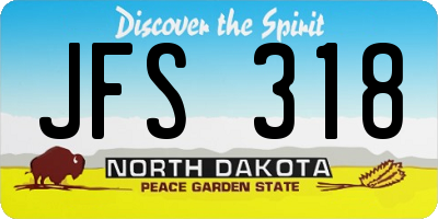 ND license plate JFS318