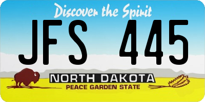 ND license plate JFS445